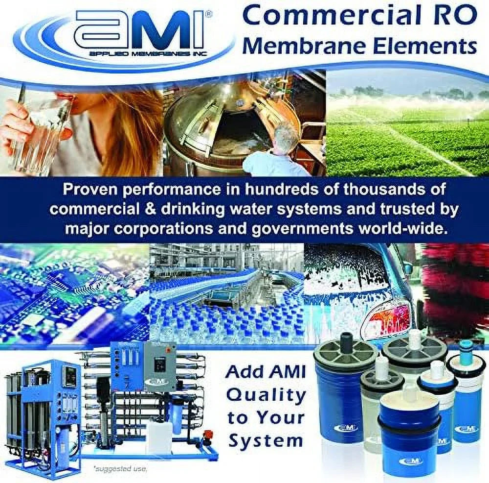 Extra Low Energy Reverse Osmosis Membrane For Tap Water | 850 GPD At 100 Psi | 99% Rejection | Replacement XLE RO Membrane | M-T2540AXLE