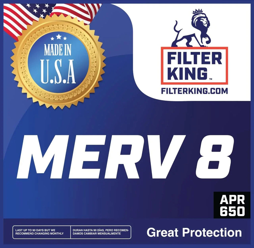 Filter King 7x43.5x1 Air Filter | 4-PACK | MERV 8 HVAC Pleated A/C Furnace Filters | MADE IN USA | Actual Size: 7 x 43.5 x .75"