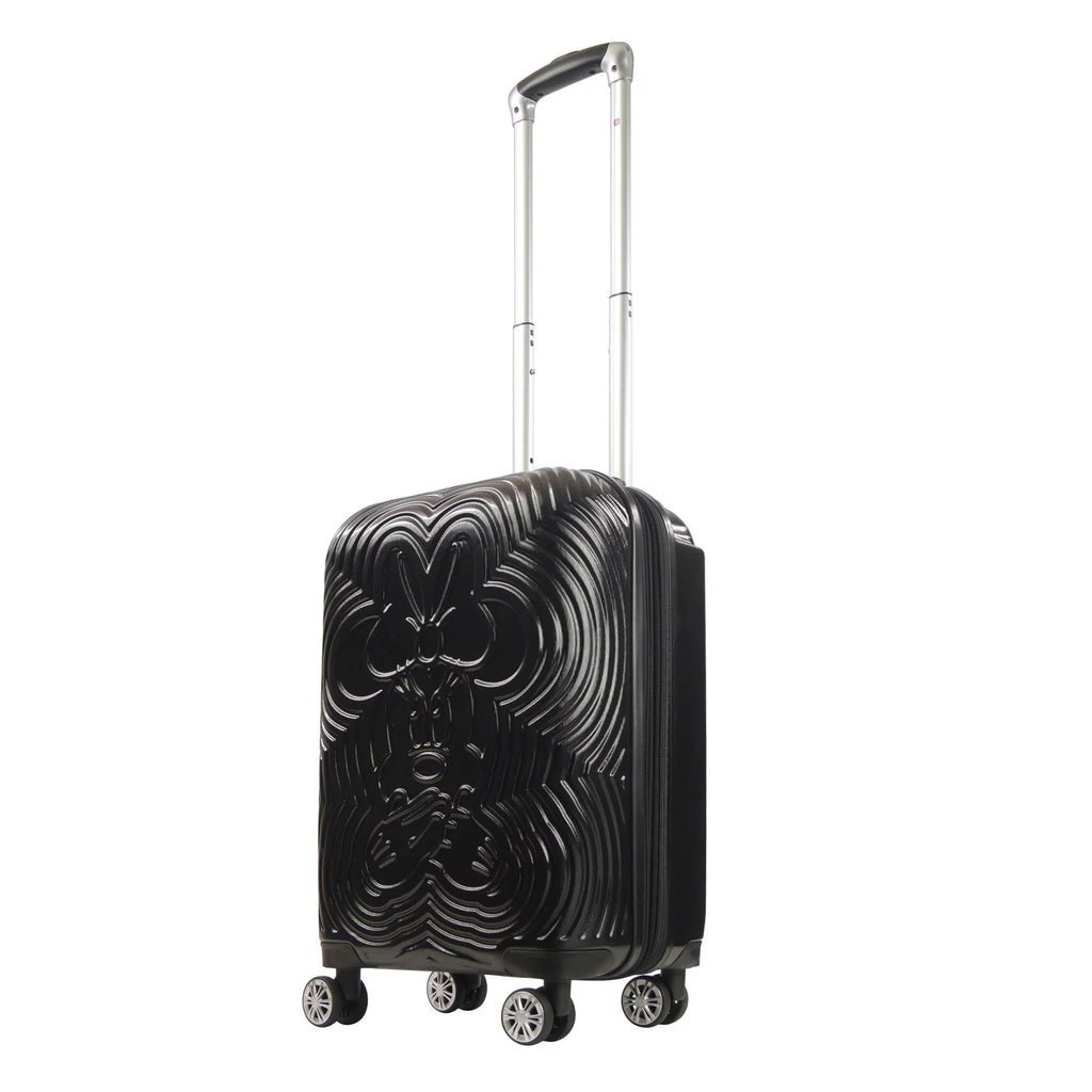 Disney Minnie Mouse 21 Inch Rolling Luggage, Molded Hardshell Carry On Suitcase with Wheels, Black