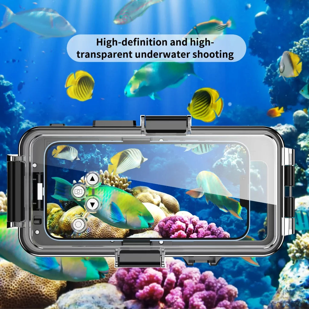 GREHOME Waterproof Underwater Diving Universal Case Shield For iPhone 13 12 Pro Max [98ft / 30m] full body protection
