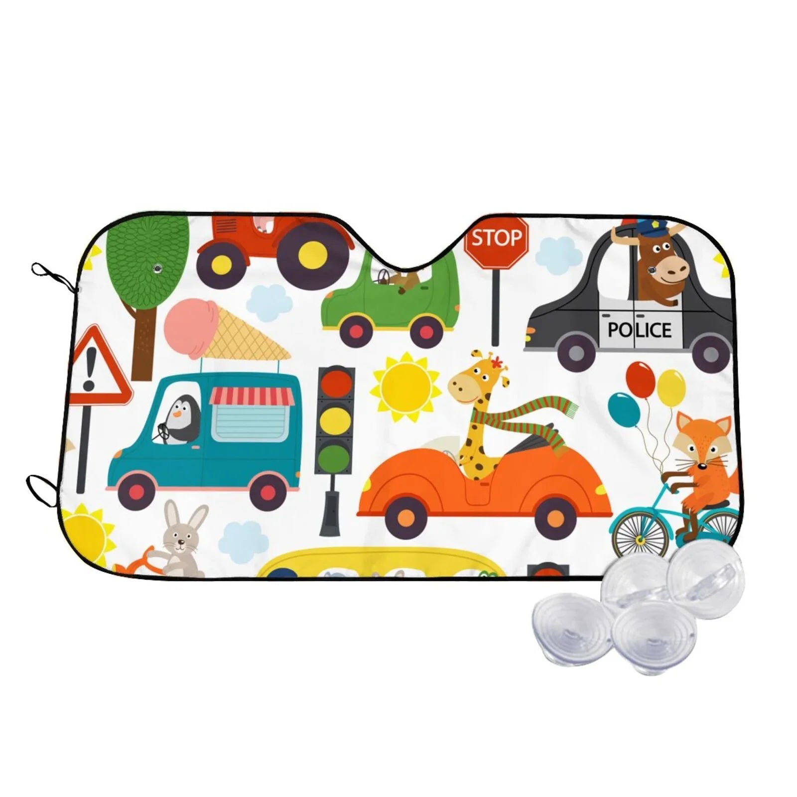 Balery Transports With Animals Windshield Sun Shade, Car Front Window Sunshade Protection ,Automotive Interior Portected Blocks Uv Rays For Car Pickup Truck Suv Accessories- Small