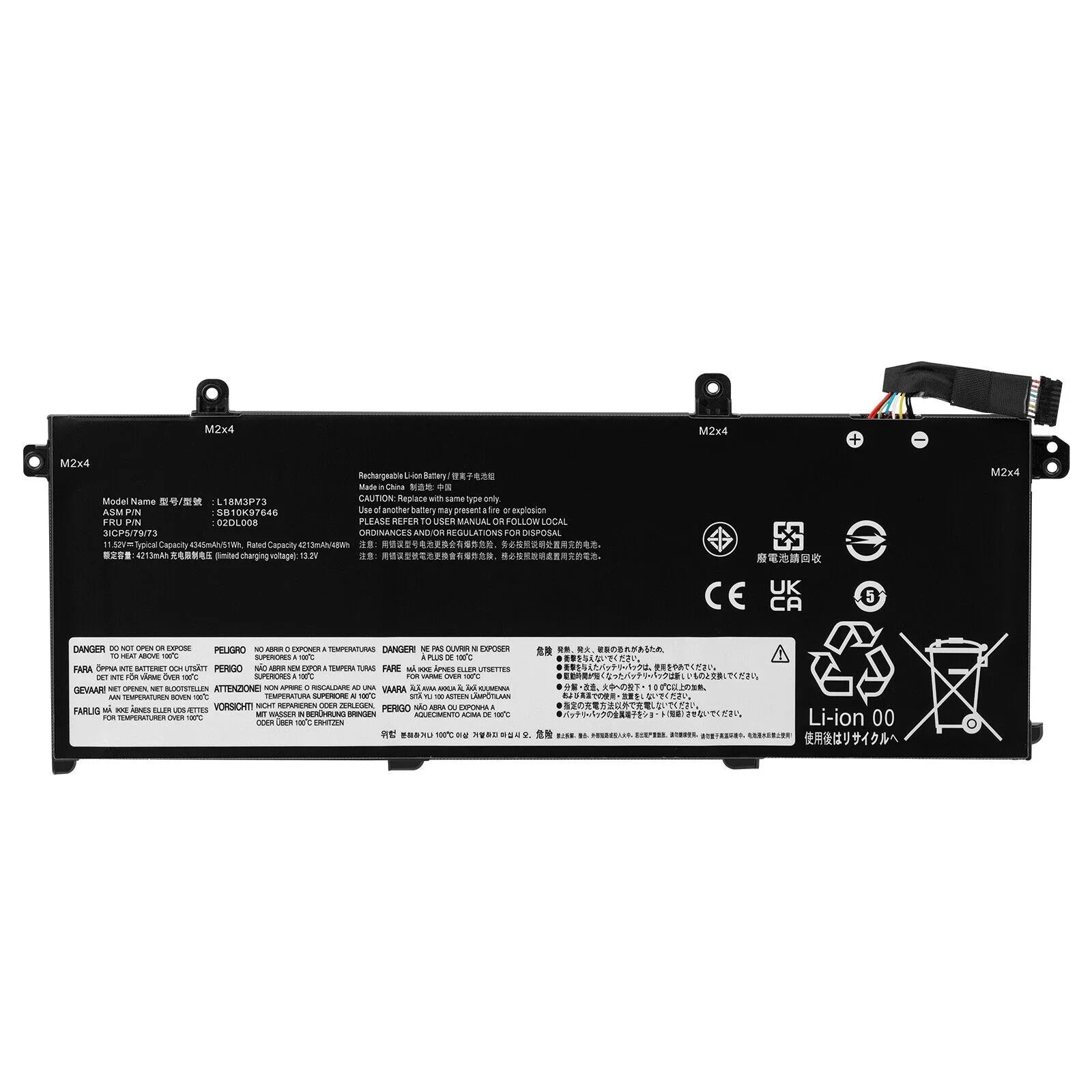 For Lenovo Battery ThinkPad P43s T490 T495 T14 L18M3P73 L18M3P74 02DL007