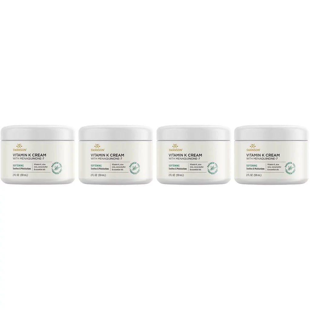 Swanson Vitamin K Cream with Menaquinone-7 2 fl oz Cream 4 Pack