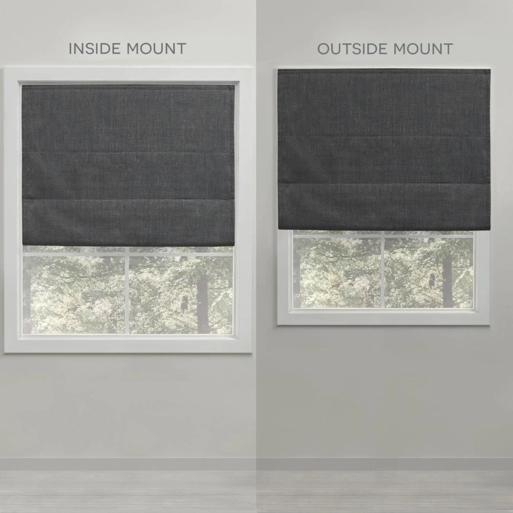 Exclusive Home Ricardo Total Blackout Roman Shade, 23"x64", Grey