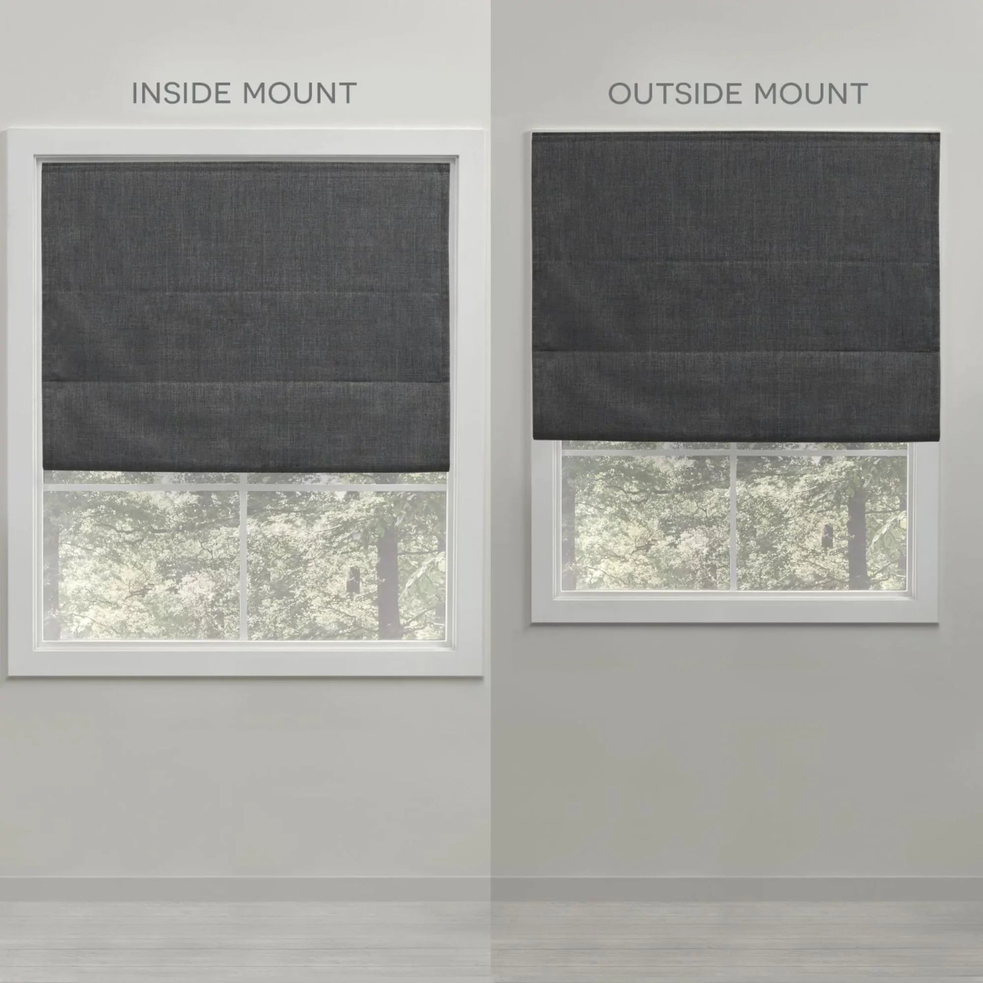Exclusive Home Ricardo Total Blackout Roman Shade, 23"x64", Grey
