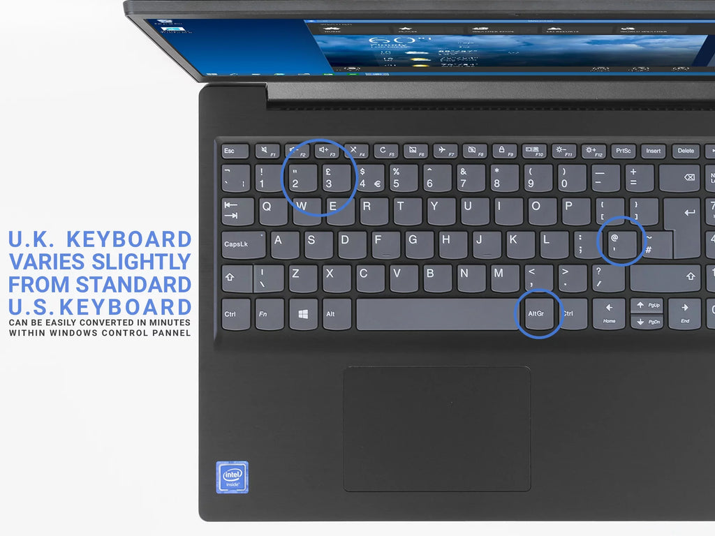 Lenovo IdeaPad 330 Notebook, 15.6" HD Display, Celeron N4000 Upto 2.6GHz, 8GB RAM, 128GB SSD, UK Keyboard, DVDRW, HDMI, Card Reader, Wi-Fi, Bluetooth, Windows 10 Pro