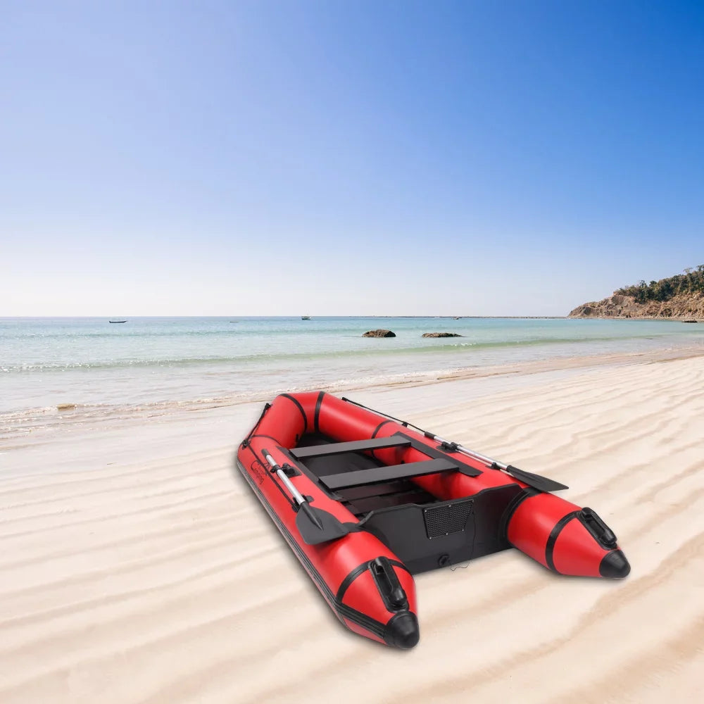 Camping Survivals 10ft PVC 330kg Water Adult Assault Craft Red Black
