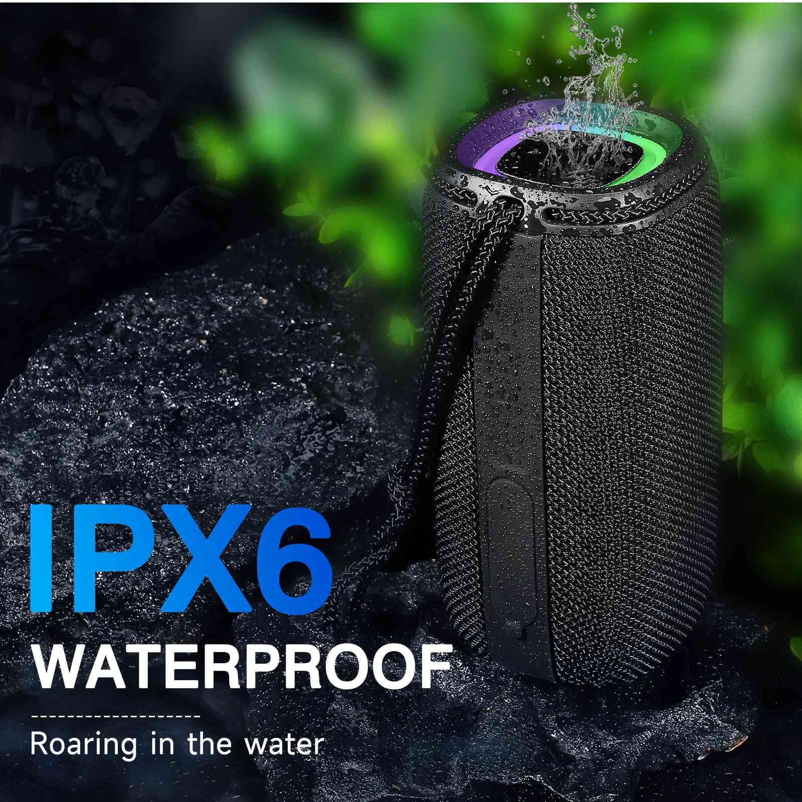 UrbanX X808 Bluetooth Speaker, IPX5 Waterproof Speakers 360° HD Surround Sound with Punchy Bass, True Wireless Pairing, BT5.3, Portable Speaker for LG W41+ - Black