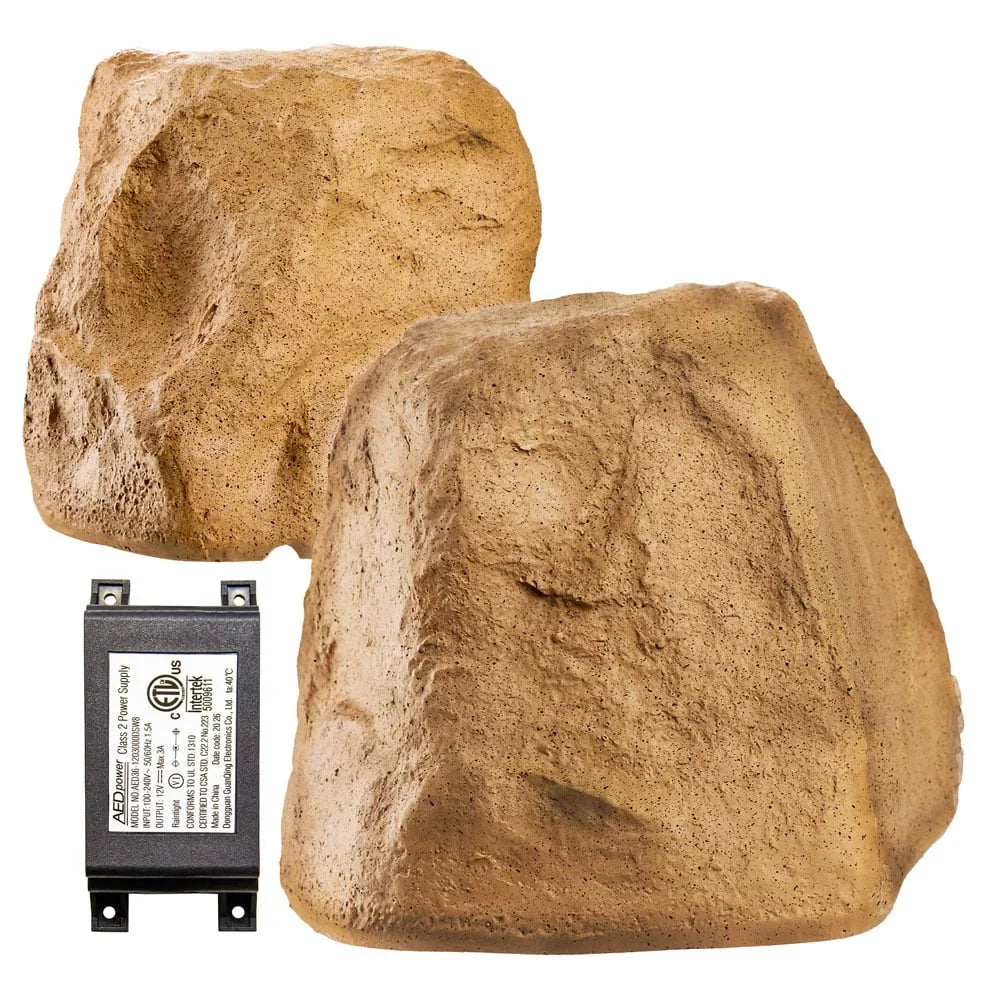 OSD Audio 5.25 inch 120W Bluetooth Outdoor Rock Speaker – Climate Impervious Sandstone Canyon Brown