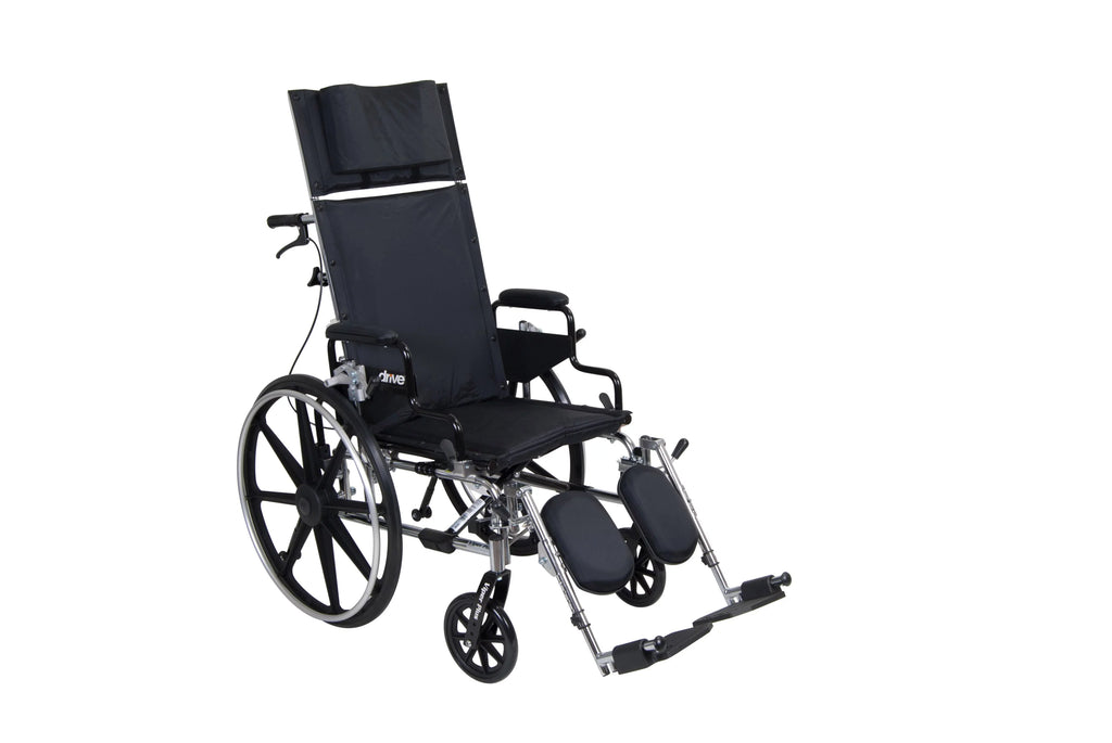 Drive Medical Viper Plus GT Full Reclining Wheelchair, Detachable Desk Arms, 18" Seat