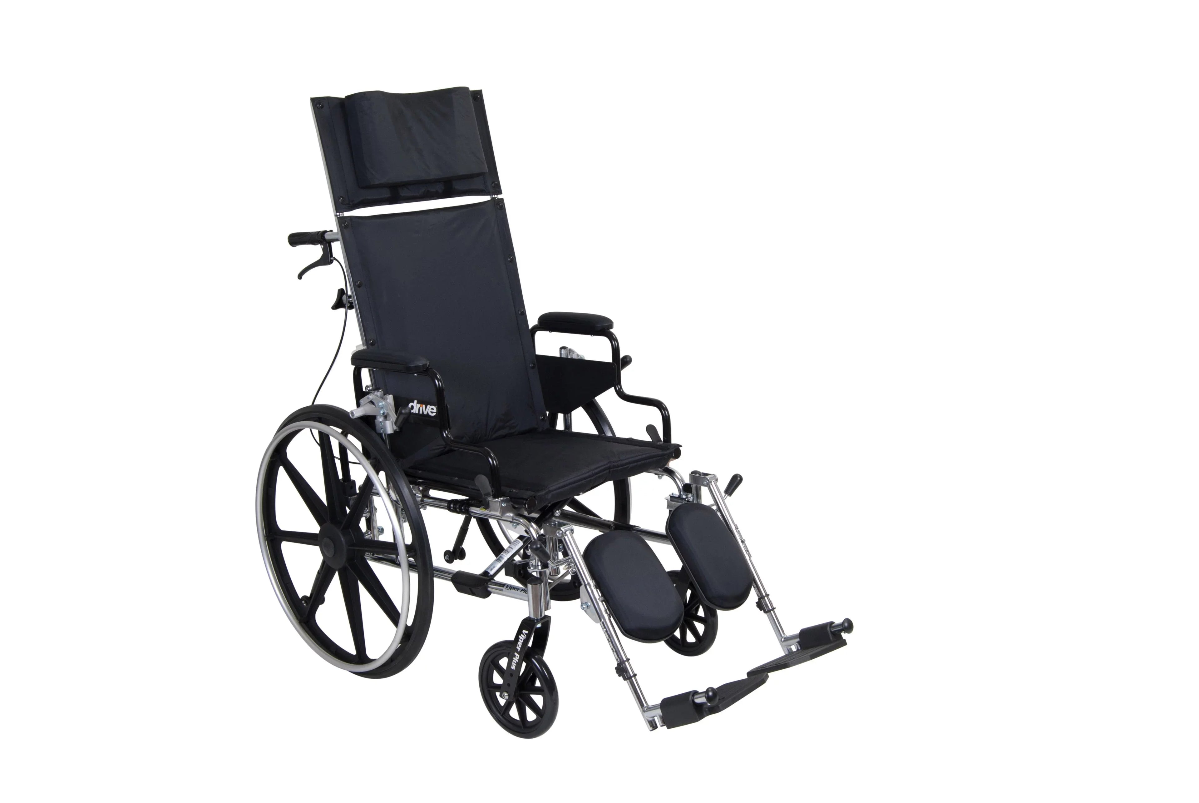 Drive Medical Viper Plus GT Full Reclining Wheelchair, Detachable Desk Arms, 18" Seat