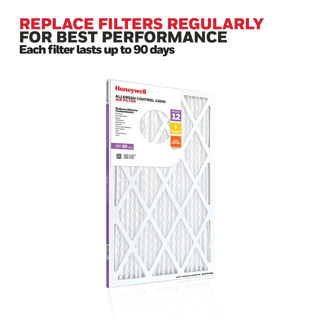 Honeywell 16x20x1 MERV 12 Pleated HVAC Furnace Air Filter -4 Pack