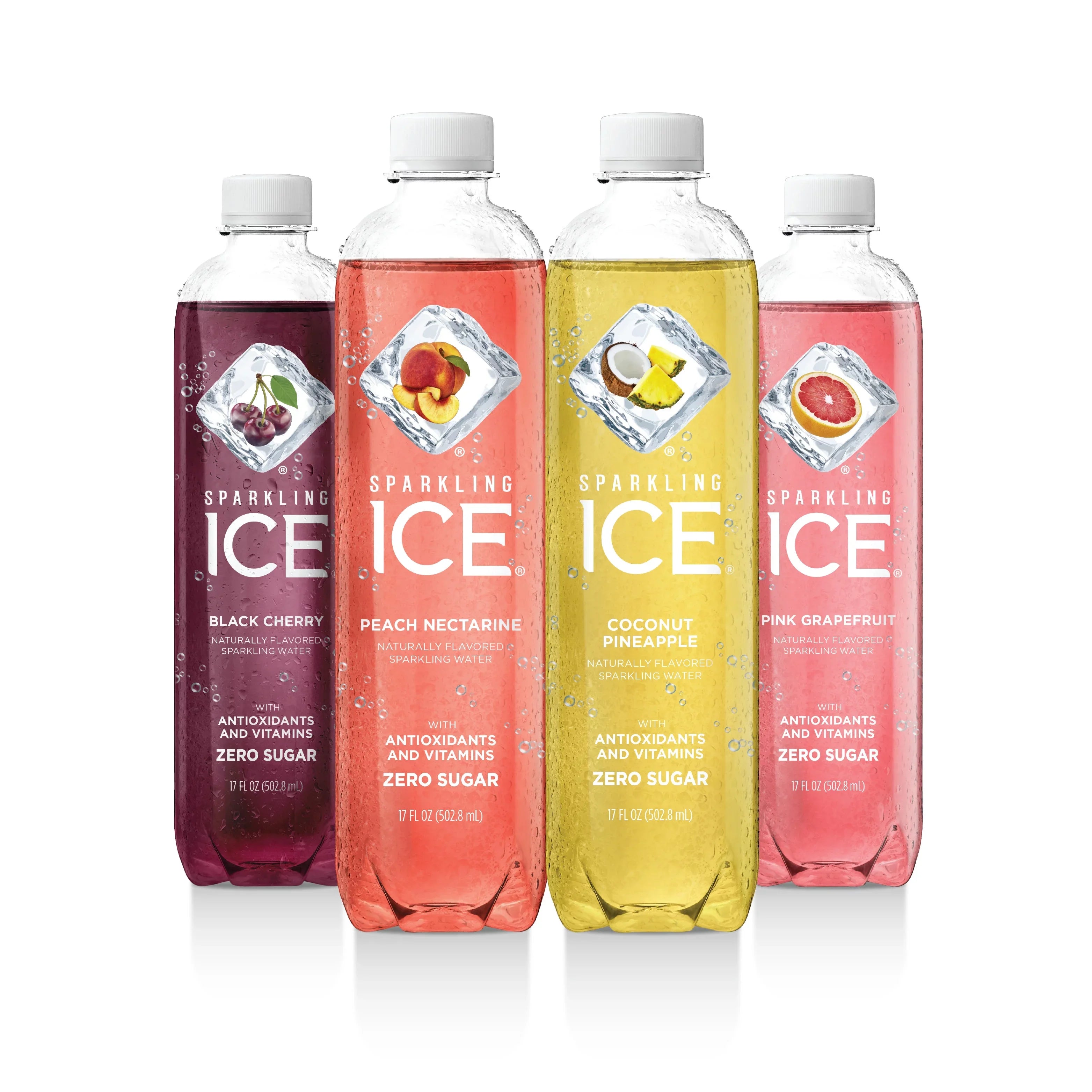 Sparkling Ice Variety Pack, 17 Fl Oz, 12 Count (Black Cherry, Peach Nectarine, Coconut Pineapple, Pink Grapefruit)