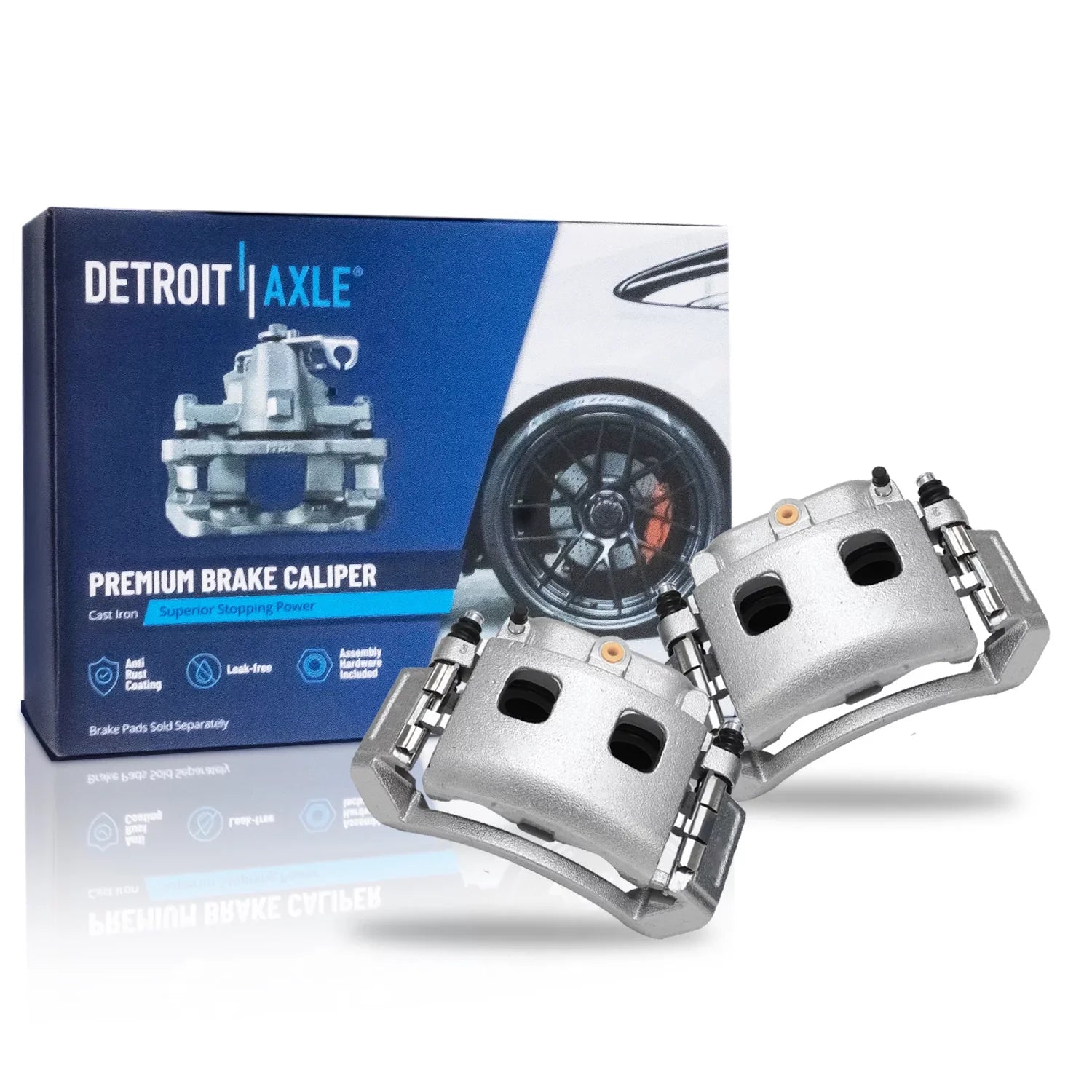 Detroit Axle - Front Brake Kit for 02-05 Dodge Ram 1500, 05-06 Durango, 13.23'' Disc Brake Rotors Brake Calipers Ceramic Brake Pads 2002 2003 2004 2005 2006 Replacement