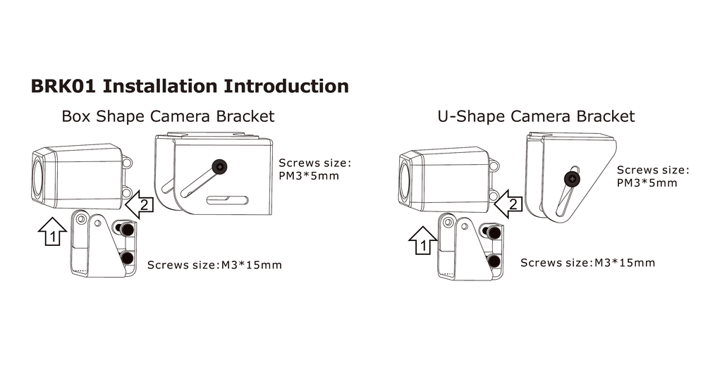 RYDEEN BRK01 — Mounting Brackets for MINy Style Cube Cameras with Necessary Screws (can use for CM-AHD1)