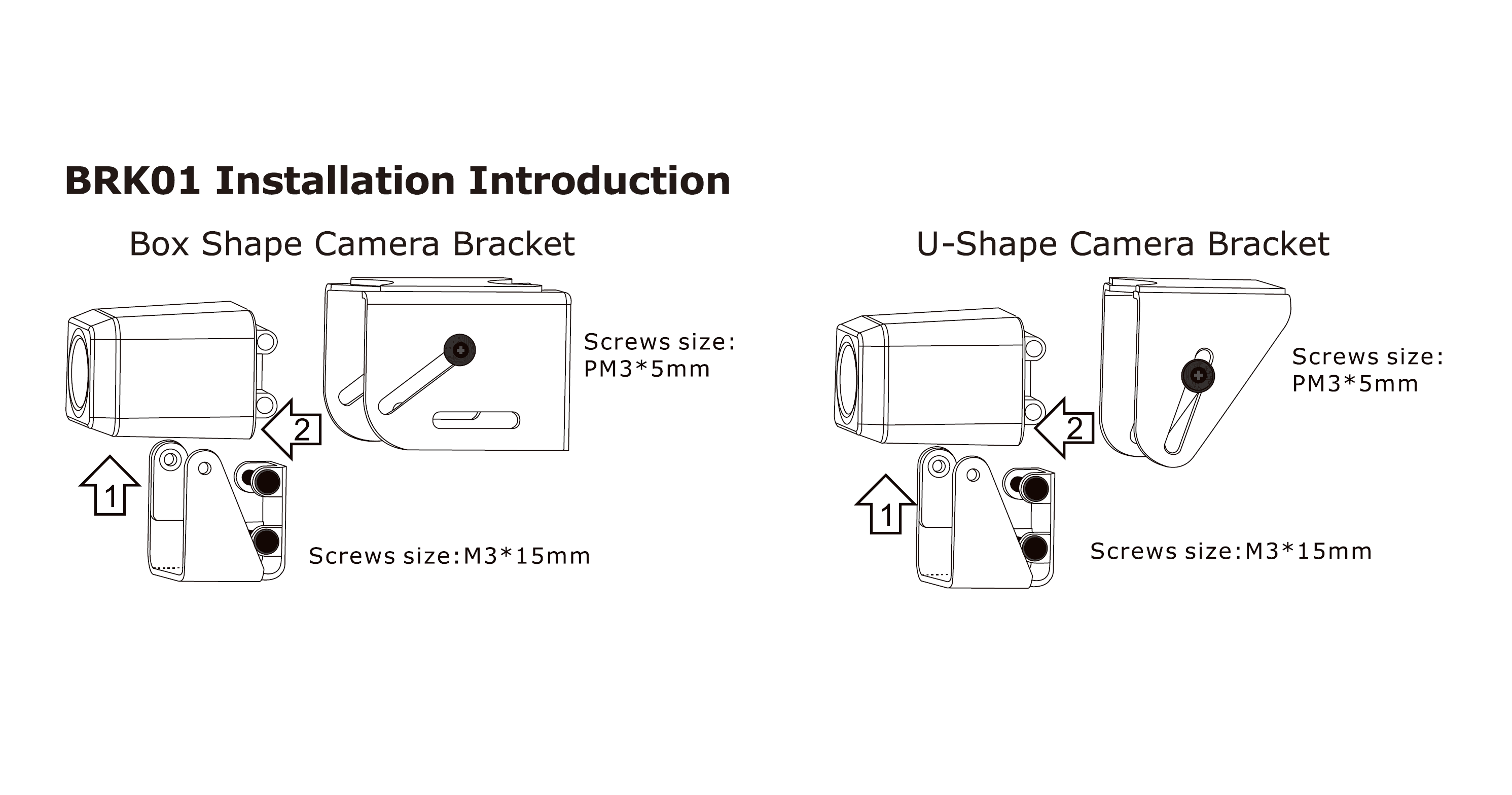 RYDEEN BRK01 — Mounting Brackets for MINy Style Cube Cameras with Necessary Screws (can use for CM-AHD1)