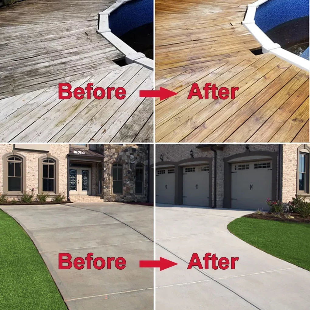iMeshbean 25.6 Inch Pressure Washer Water Broom Surface Cleaner 4000 PSI Power Broom Sweeper with 7 Nozzles and 2 Extension Wand for Concrete Driveway Sidewalk Deck, Roof，Floor Cleaning