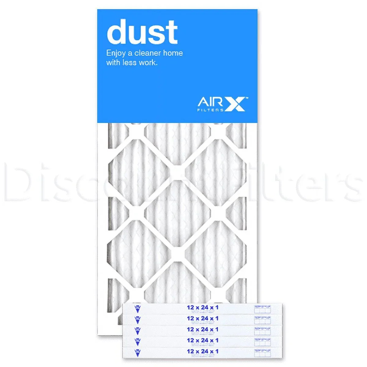 AIRx Filters 12x24x1 Air Filter MERV 8 Pleated HVAC AC Furnace Air Filter, Dust 6-Pack, Made in the USA