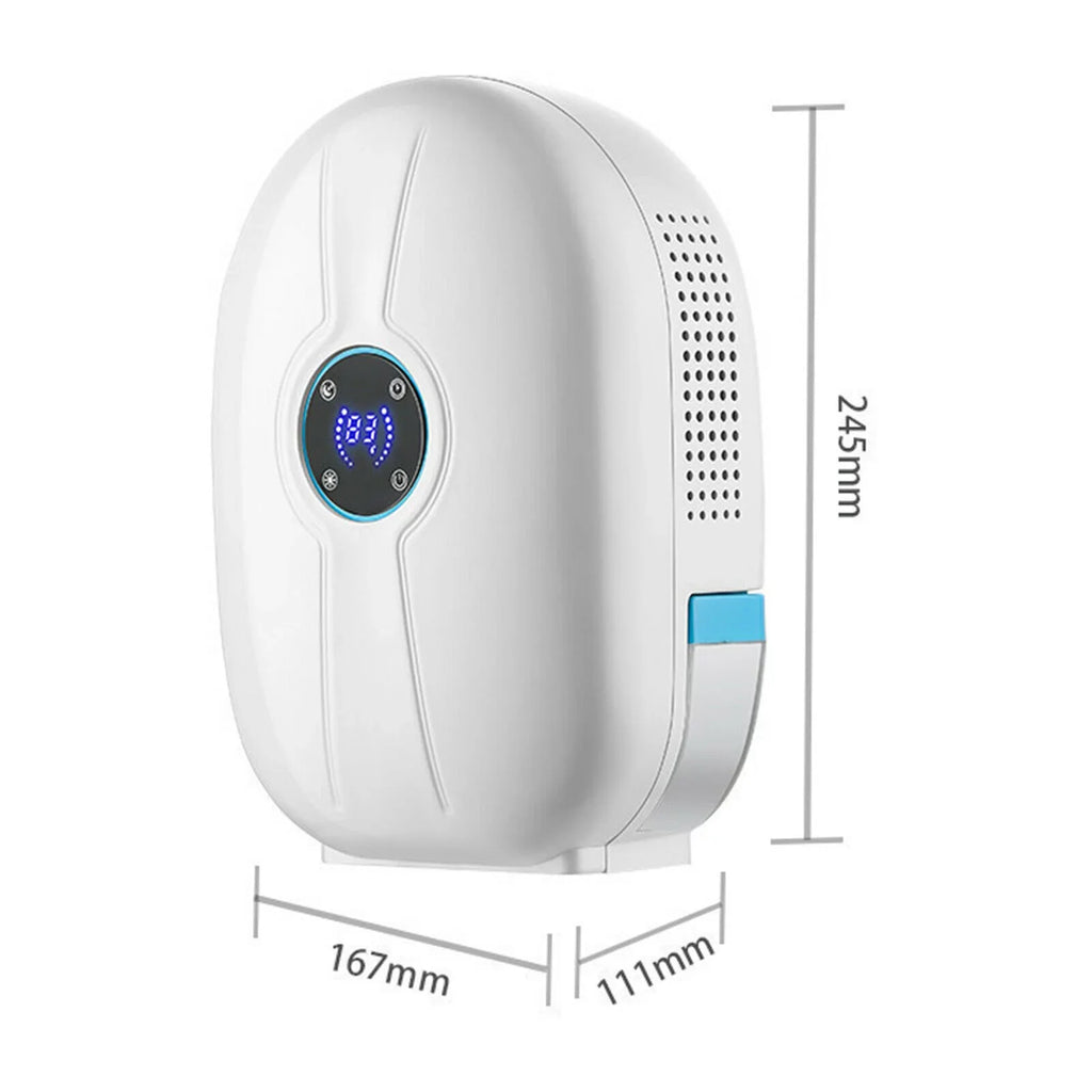 Fichiouy 500ml Mini Dehumidifier Air Dryer Portable Mute Moisture Absorber with Remote Control Home White
