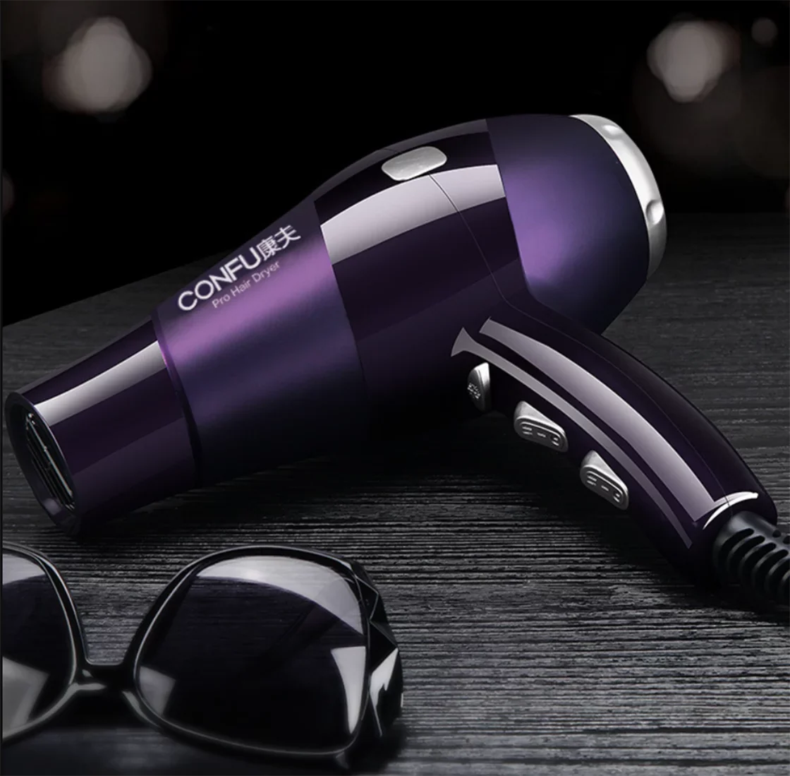 CONFU hot and cold air Hair Dryer, 2300W High Power Dryer, Hair Dryers for Women, Cool Shot Button, 3 Heat and 2 Speed Settings, Ionic Function for Shinier Results, Concentrator Nozzle(Red)