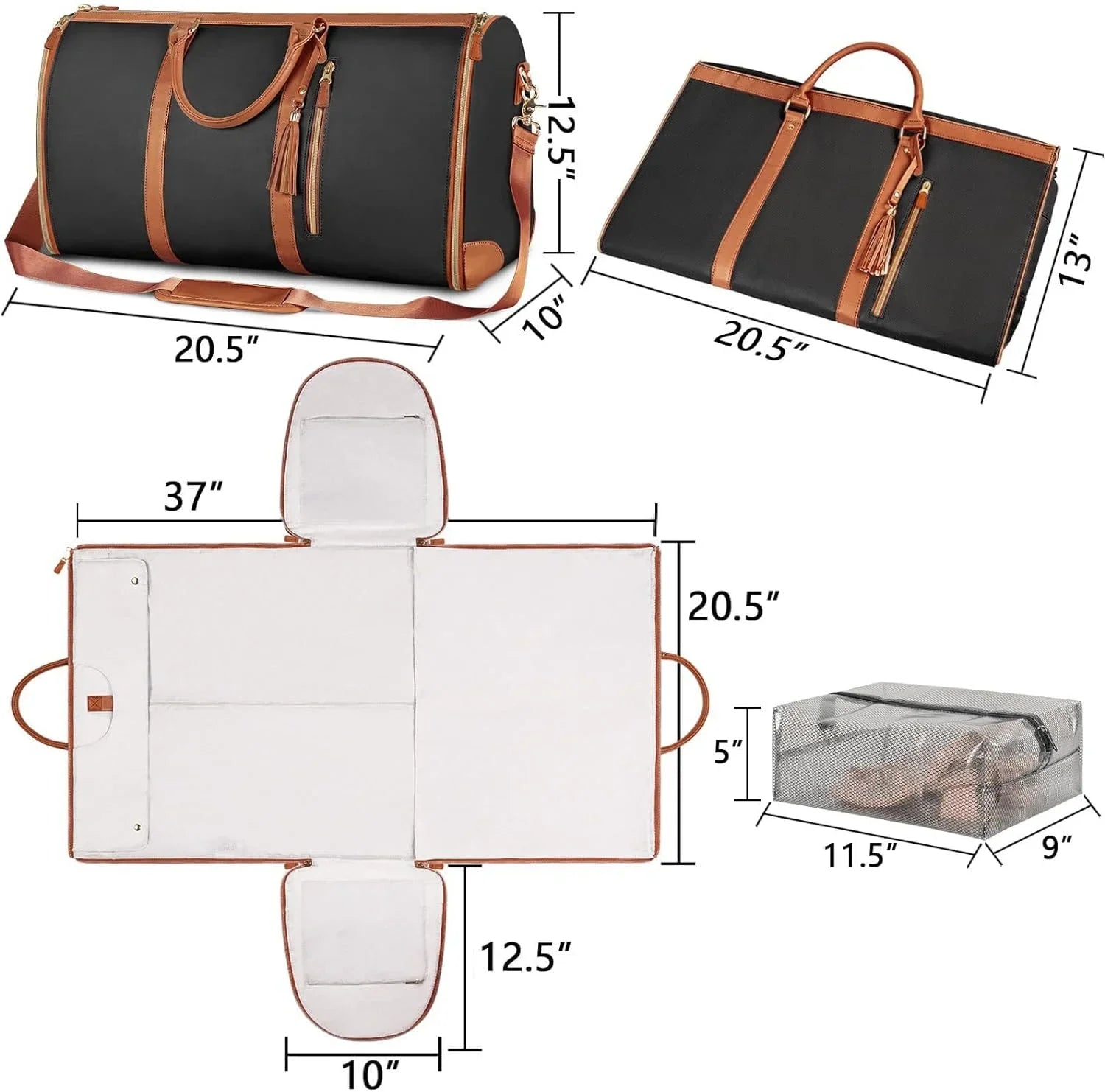 Travel Bags For Women, Travel Bag Garment Bag, Roll Up Garment Bag, Garment Bag That Turns Into ( 52 * 32 * 25cm/20.47 * 12.6 * 9.84in)