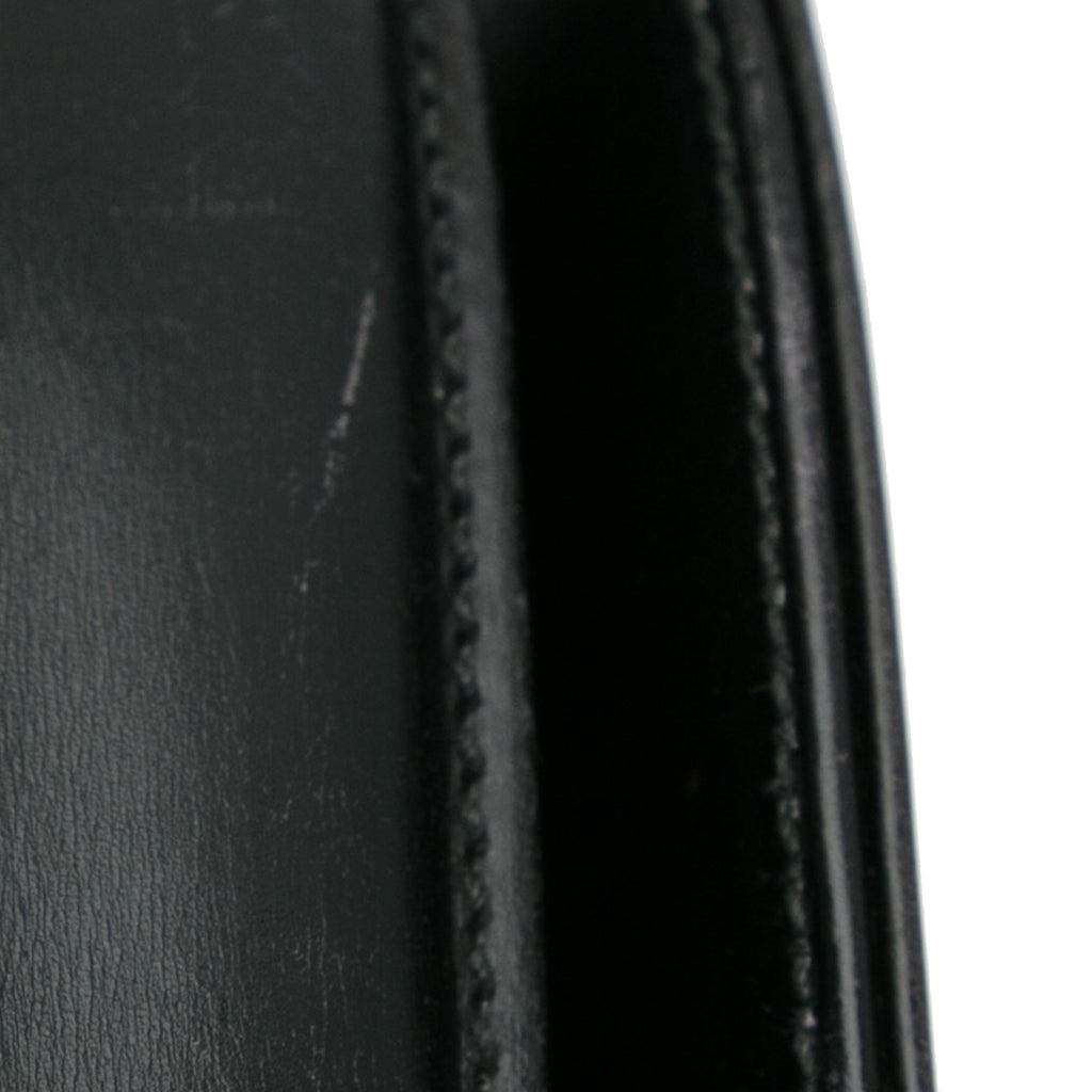 Pre-Owned Authenticated Gucci Bamboo Night Calf Leather Black Handbag Top HandleBag Unisex (Good)