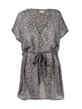 Michael Michael Kors Women's Belted V-Neck Caftan Swim Top Shield (S, Black)