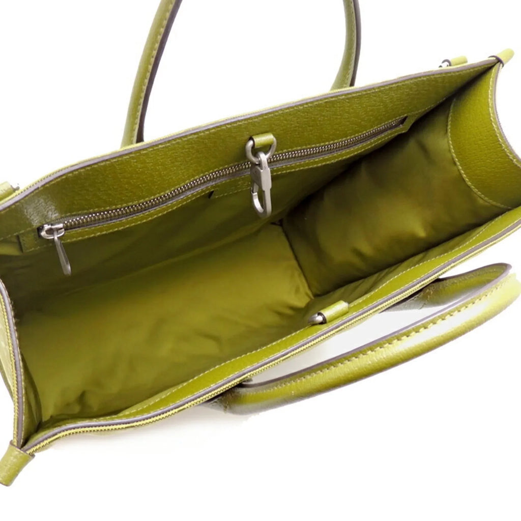 Pre-Owned Gucci GG Nylon Off The Grid Medium (Day Only) Ladies Tote Bag 696043 Recycled Lining Forest Green (Good)