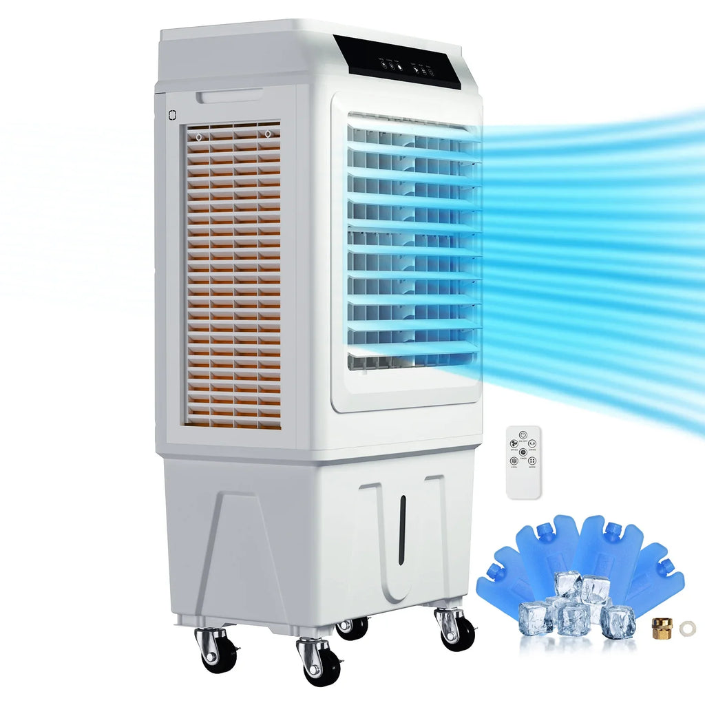SKYSHALO Evaporative Cooler Swamp Cooler 3-in-1 3100 CFM 9 Gal 12h Timer Humidifier