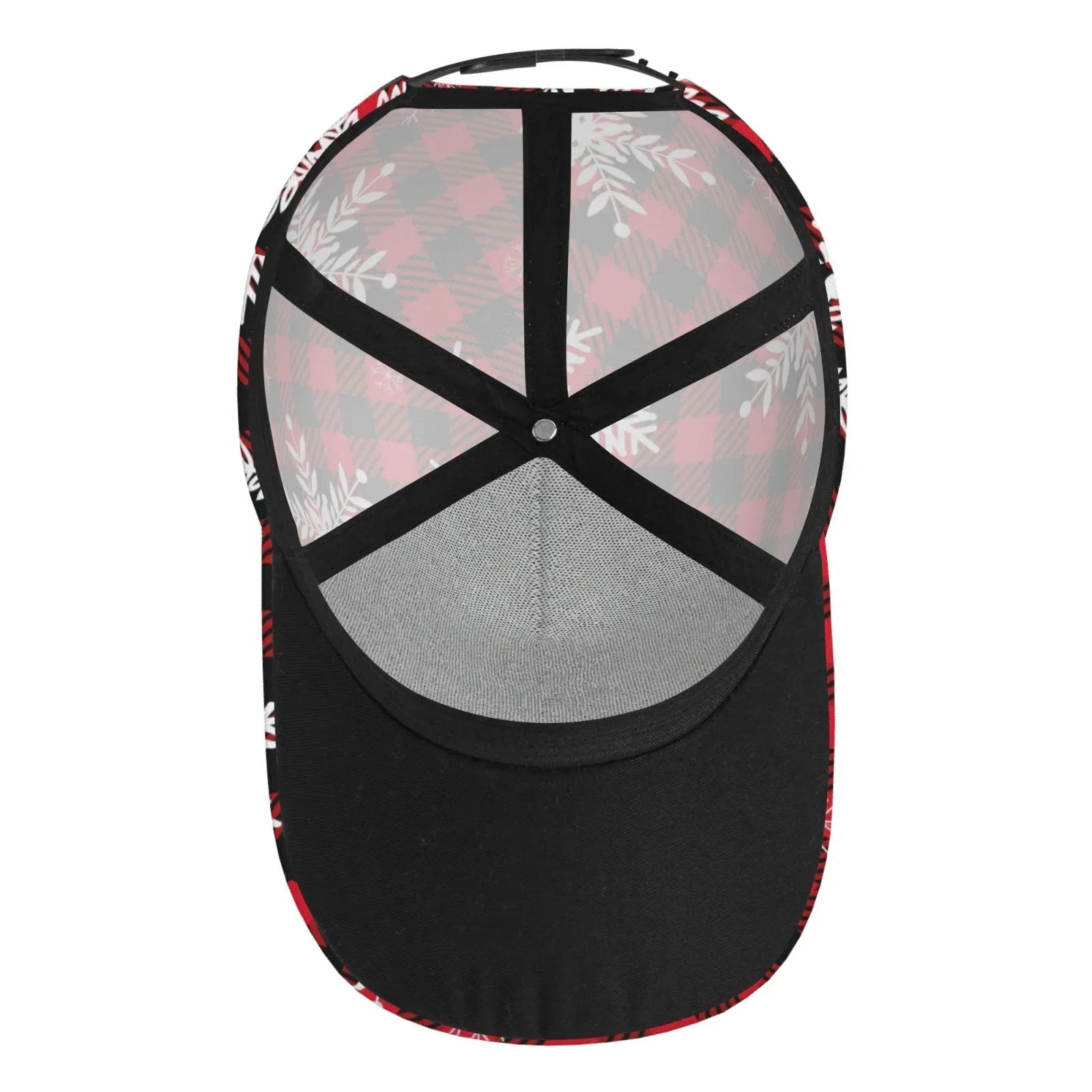 Balery Baseball Cap Adjustable Size for Running Workouts and Outdoor Activities All Seasons Dad Hat(Snowflakes On A Buffalo Plaid)