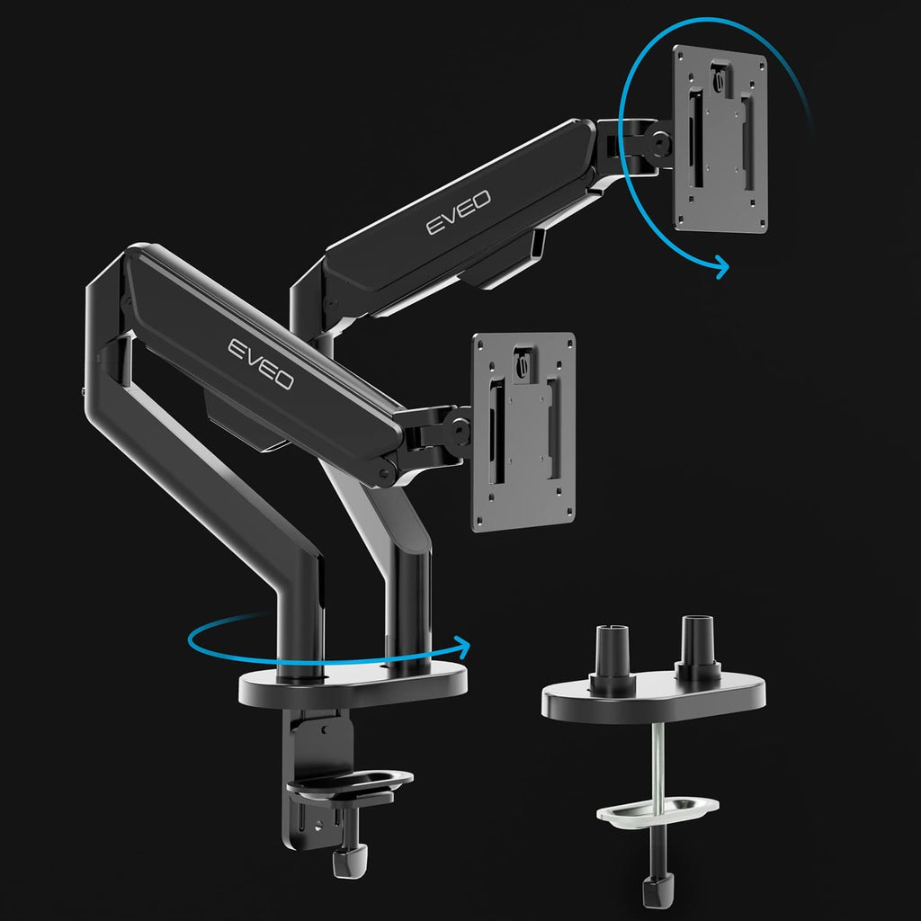 Premium Dual Monitor Stand + Cable Management 96'' J Channel