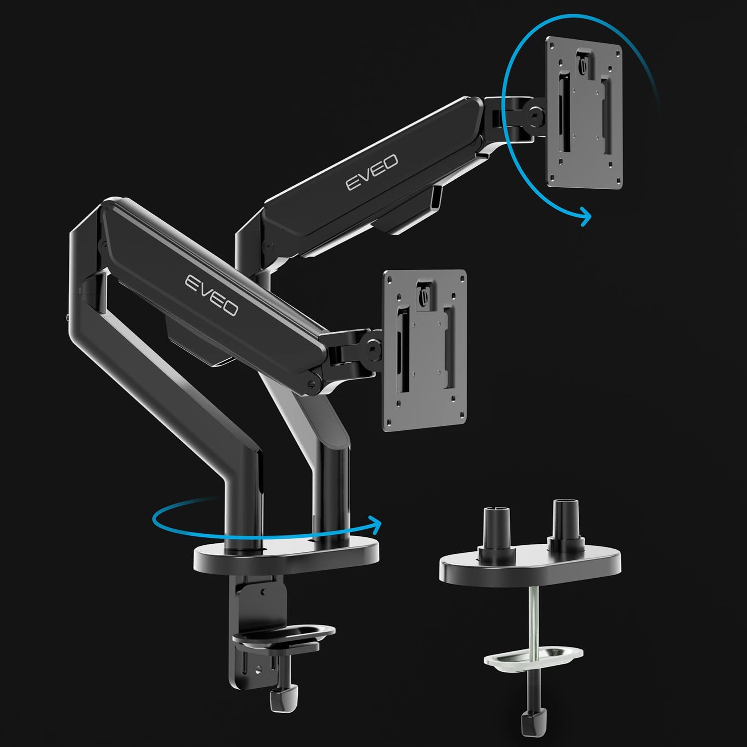 Premium Dual Monitor Stand + Cable Management 96'' J Channel