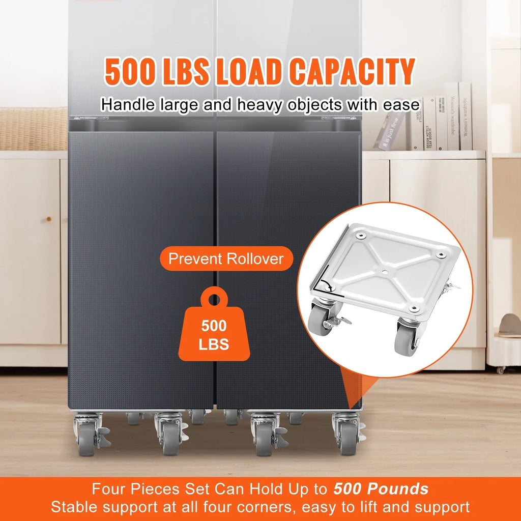 SKYSHALO Furniture Dolly, 500 Lbs Capacity Furniture Lift Mover Tool Set for Moving Heavy Furniture Refrigerator Sofa,Furniture Moving Dollies with 360° PP Swivel Wheels & Carbon Steel Panel
