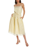 Ulla Johnson womens Eyelet Maxi Dress, 0, Yellow