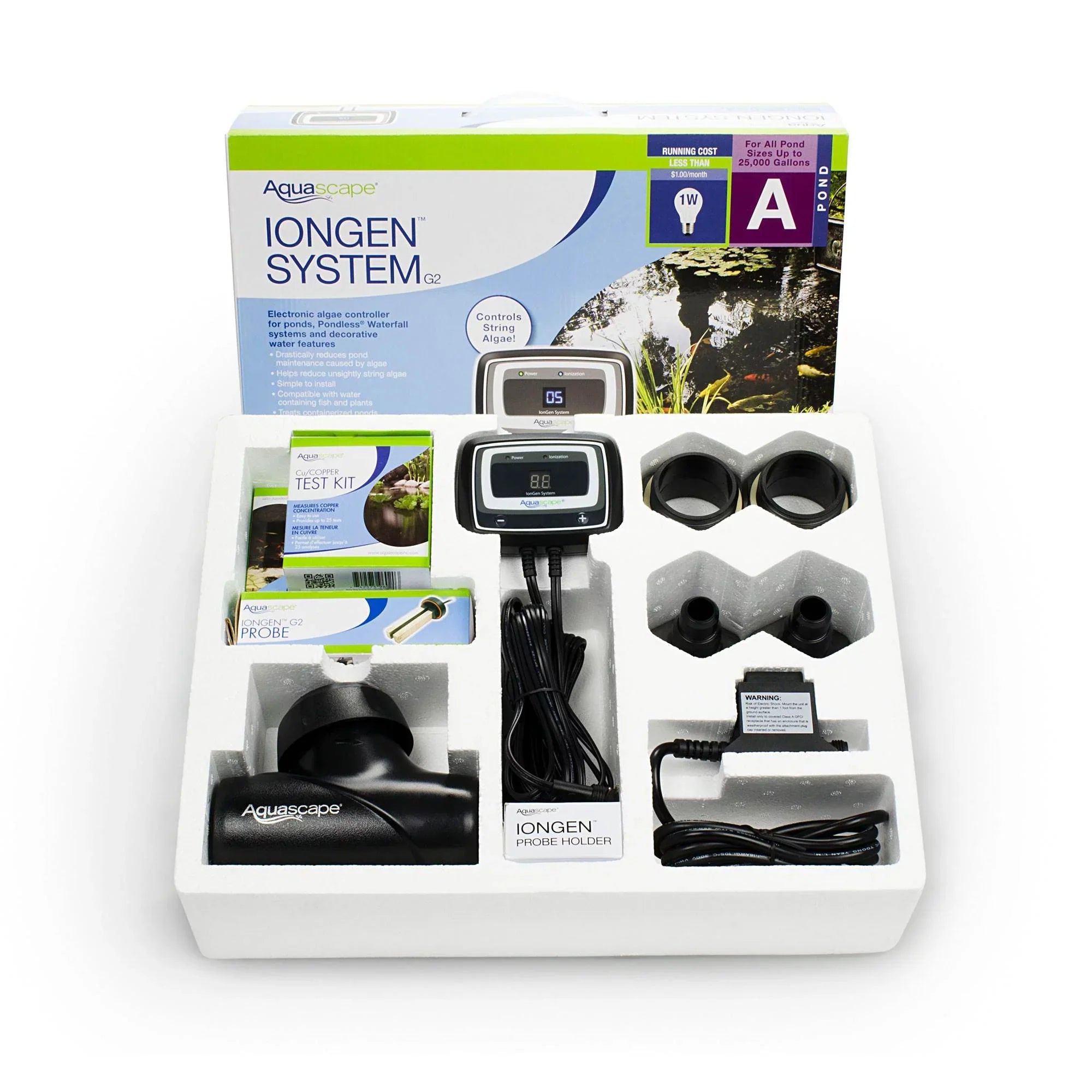 Aquascape 95027 IonGen G2 Natural Chemical Free Auto Pond Algae Control System