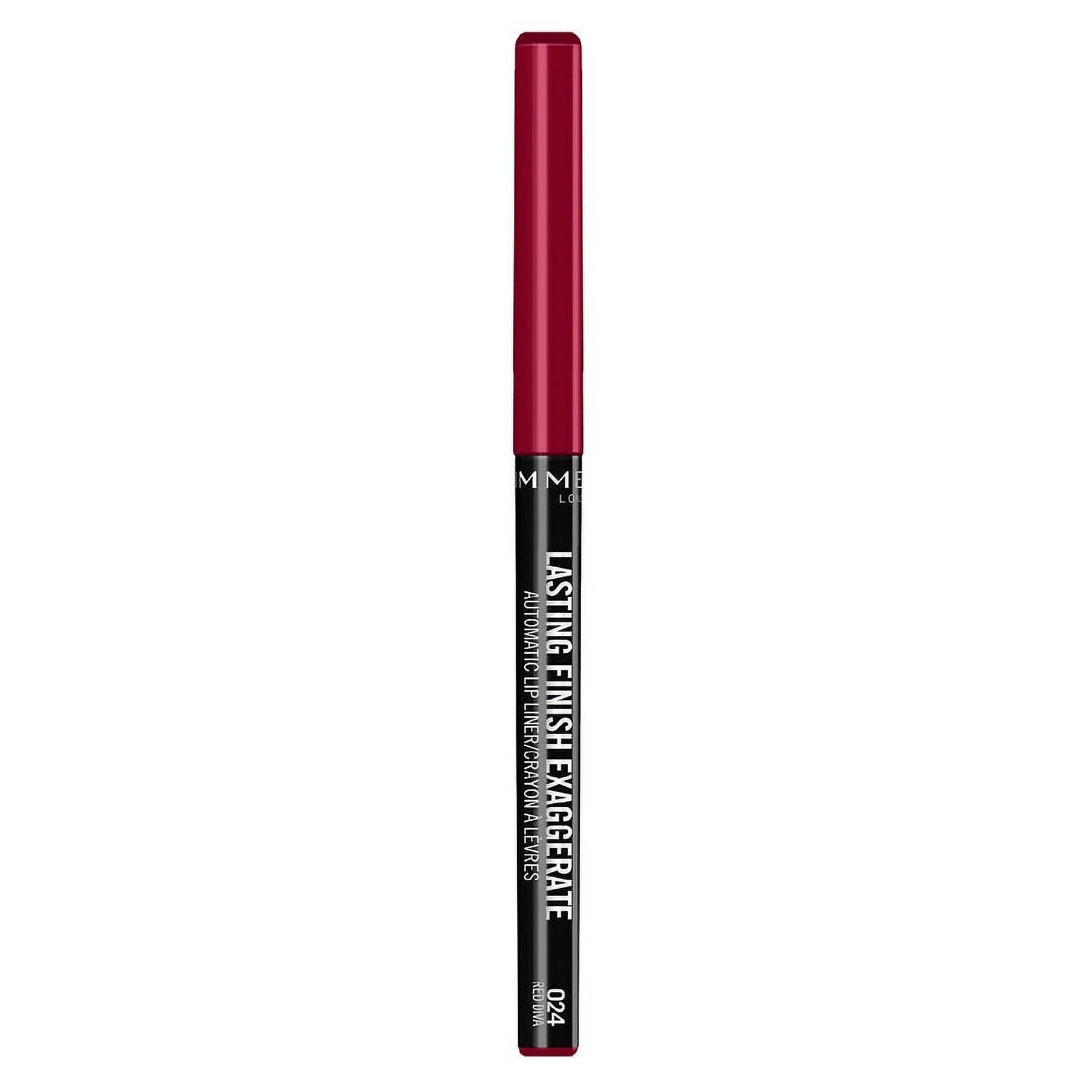 Rimmel Lasting Finish Exaggerate Automatic Lip Liner, 024 Red Diva 0.01 OZ Pack of 2
