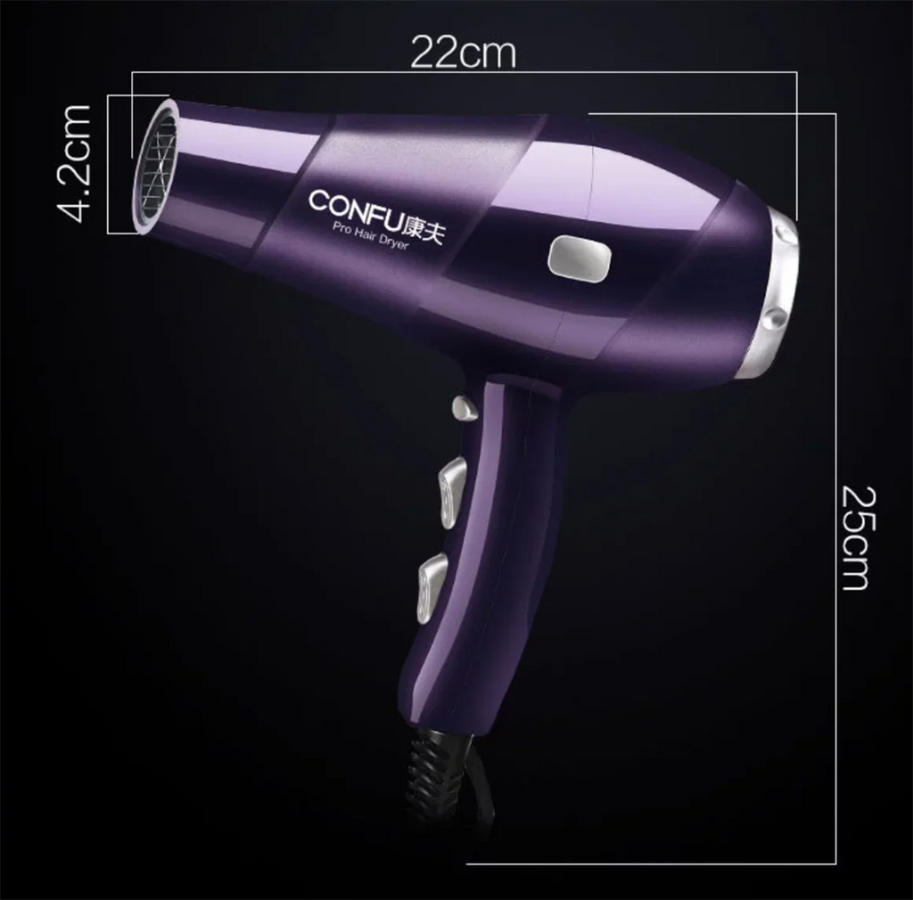 CONFU hot and cold air Hair Dryer, 2300W High Power Dryer, Hair Dryers for Women, Cool Shot Button, 3 Heat and 2 Speed Settings, Ionic Function for Shinier Results, Concentrator Nozzle(Red)
