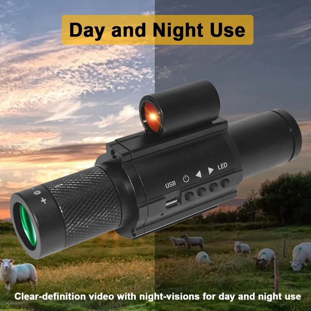 Portable Monocular Night-Visions Sight Device Day Night Use Telescopes 1.54inch Display Photo Taking Video Recording Infrared Digital Video Camera for Fishing Craft Wildlife Observation