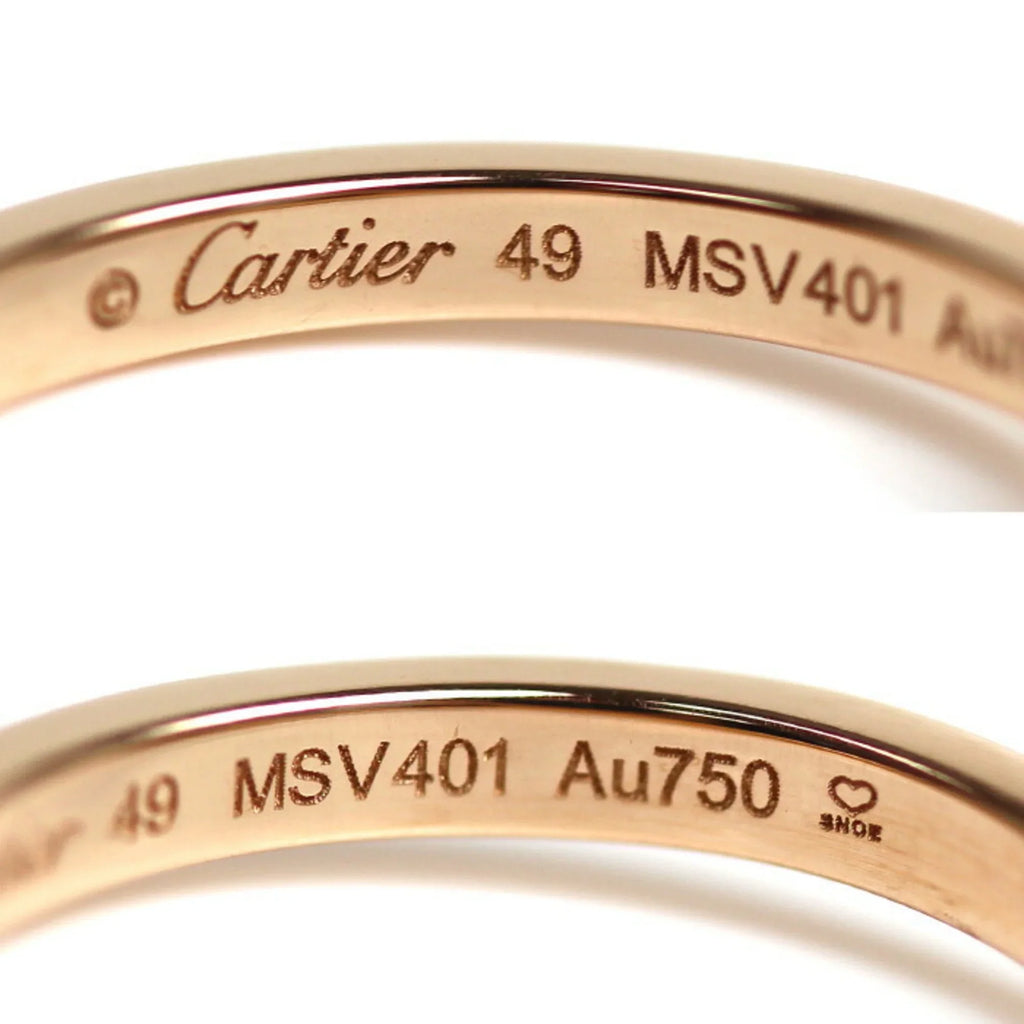 Pre-Owned CARTIER K18PG Pink Gold Ballerina Curve Wedding 3PD Ring B4098649 Diamond Size 9 49 2.4g Women's (Good)