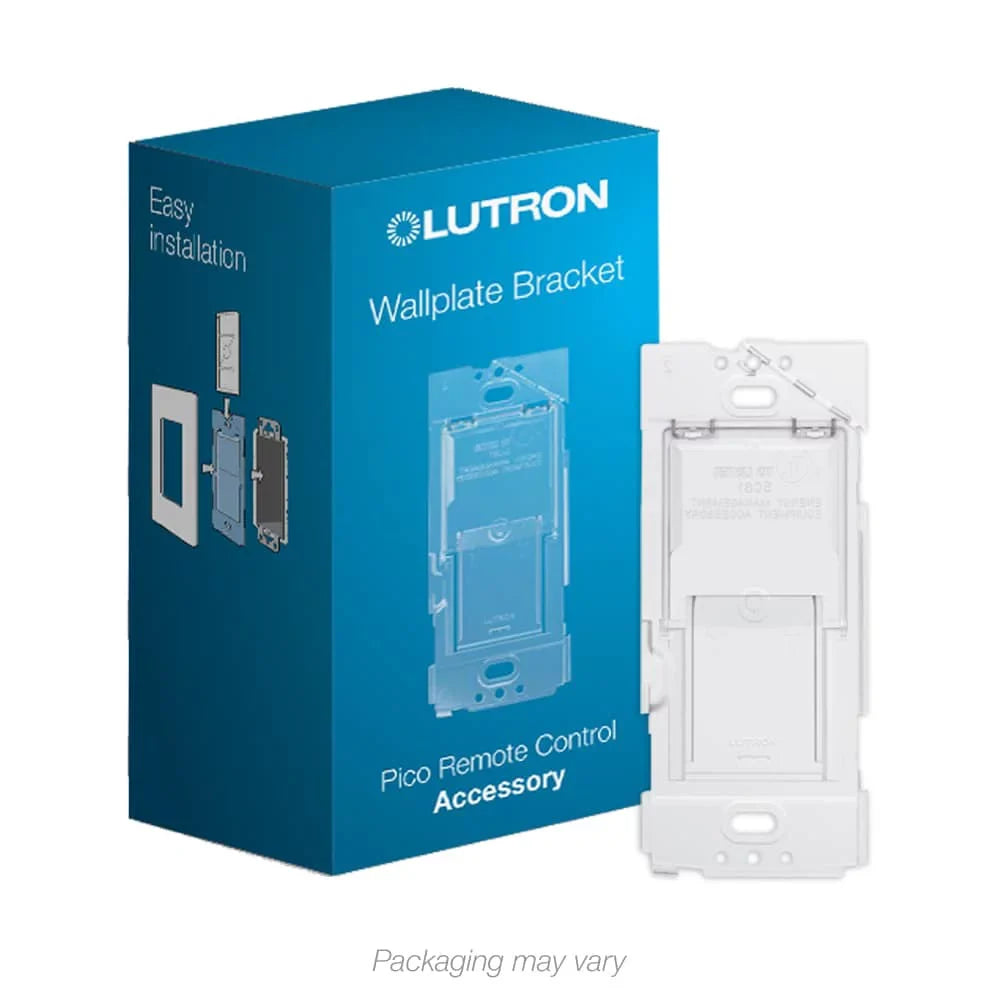 Lutron On/Off Switching Pico Remote for Caseta Smart Home Switch with Wallplate Bracket | PJ2-2B-GWH-L01 | White