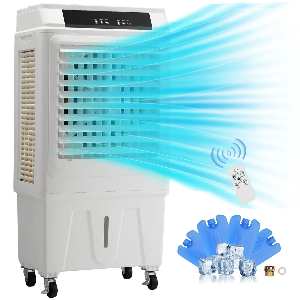 SKYSHALO Evaporative Cooler Swamp Cooler 3-in-1 3100 CFM 9 Gal 12h Timer Humidifier