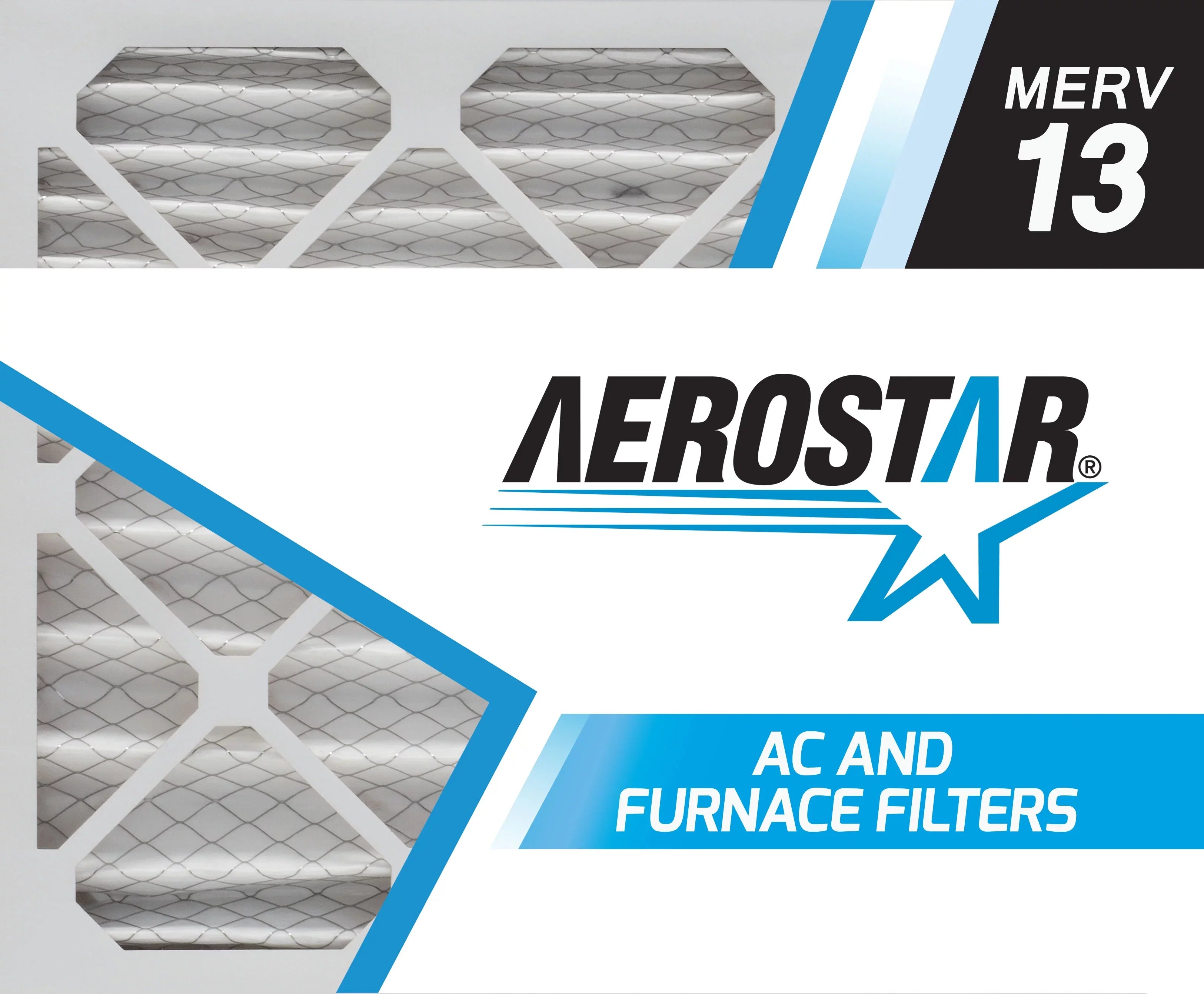 Aerostar 14x25x2 MERV 13, Pleated Air Filter, 14x25x2, Box of 6, Made in the USA