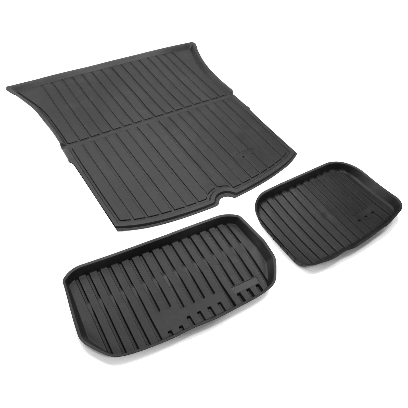 Ikon Motorsports Trunk Mats Cargo Liner Matching with 2020-2023 Tesla Model Y Black Injection TPE All Climate Waterproof Anti-Slip Frunk Trunk Under Cargo Storage Liner Mat Interior Accessories