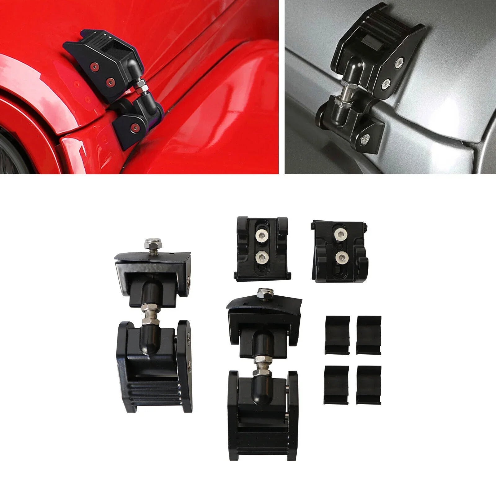 JLLOM Premium Hood Latch Lock Catch Set for Jeep Wrangler JK 07-18 - Reliable Protection and Peace of Mind