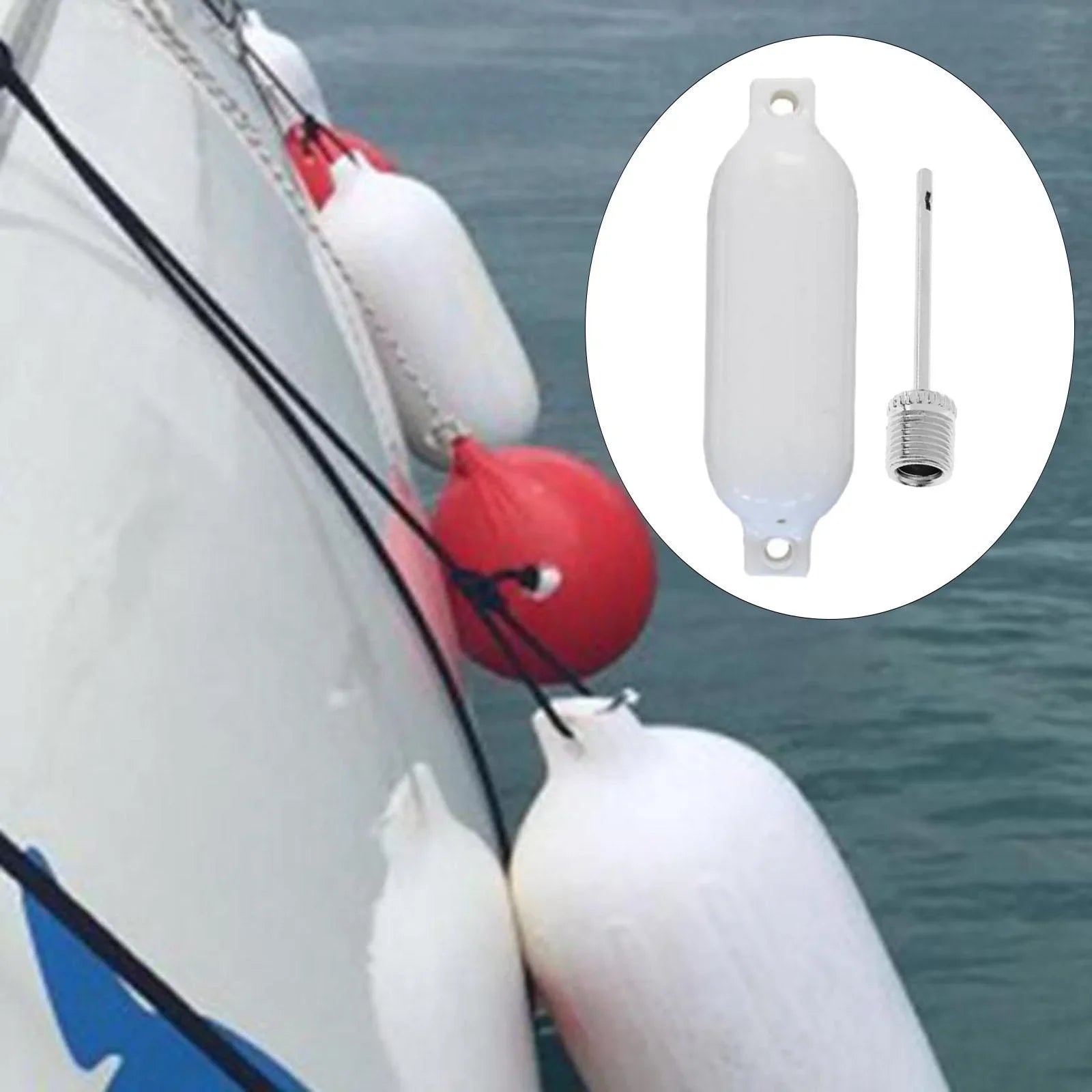 Ship Ribbed Inflatable Watercraft Bumpers for Bass Vessel Fishing Ship White