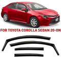Voron Glass in-Channel Extra Long-lasting Rain Guards for Toyota Corolla 2020-2024 Sedan, Window Deflectors, Vent Window Visors, 4 Pieces - 200521