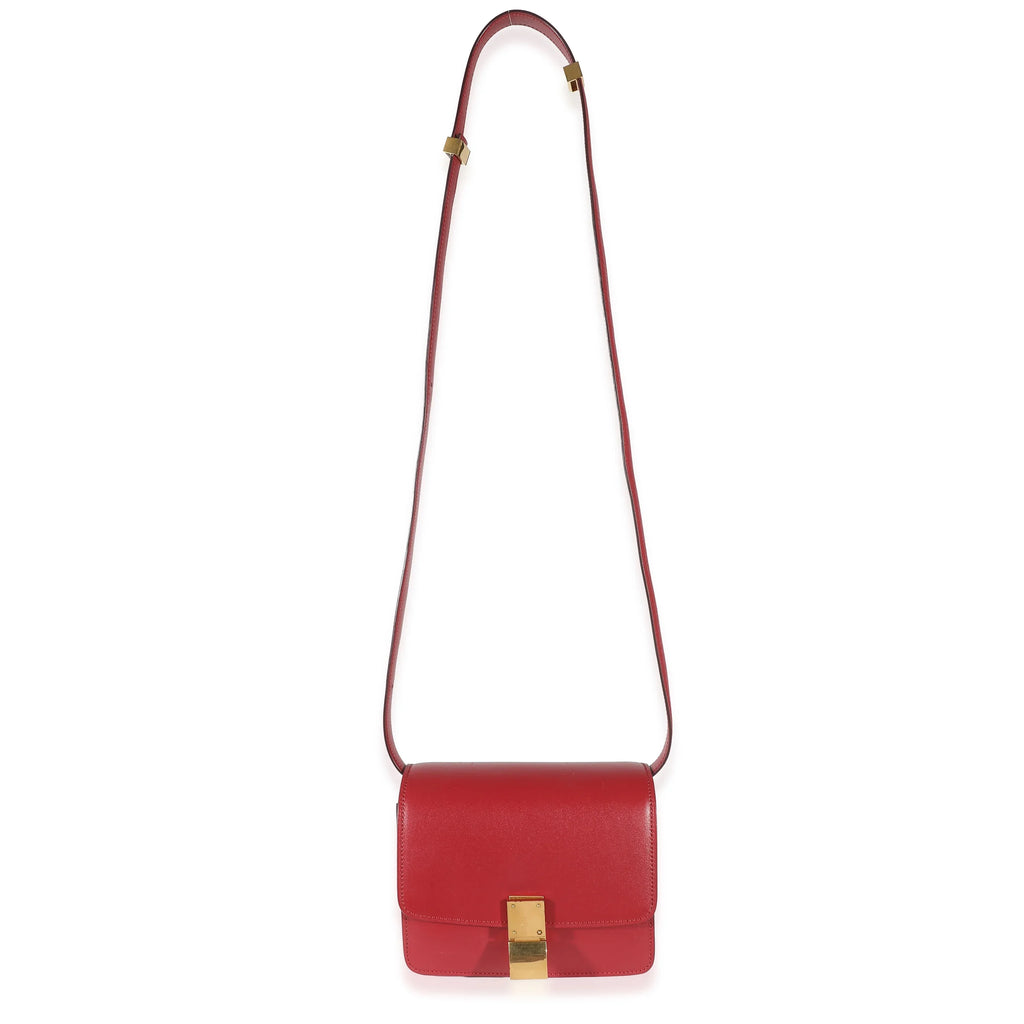 Celine Red Smooth Calfskin Small Classic Box Bag Pre-Owned