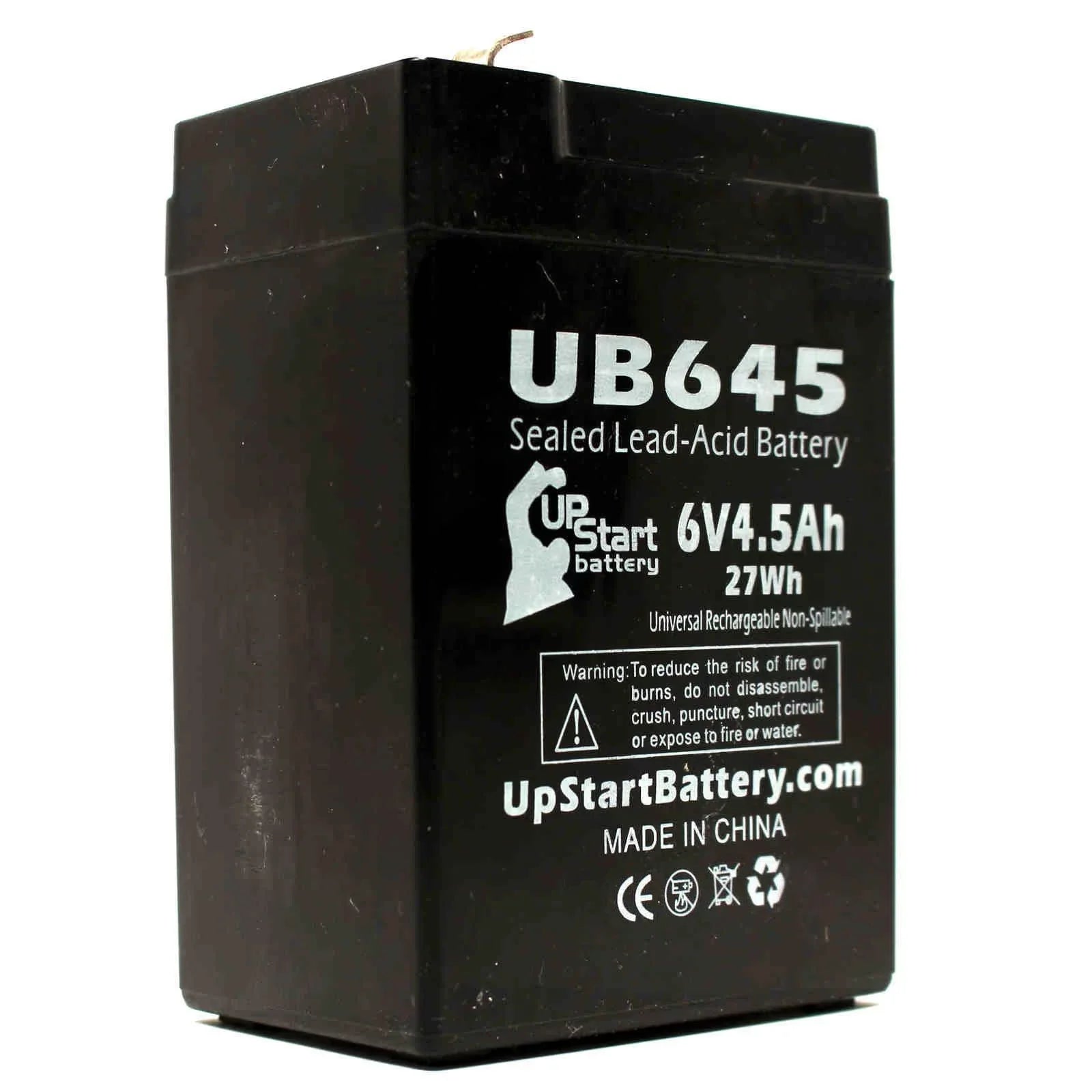 3x Pack - Suitable Tripp Lite BCPRO 850 Battery - Replacement UB645 Universal Sealed Lead Acid Battery (6V, 4.5Ah, 4500mAh, F1 Terminal, AGM, SLA) - Includes 6 F1 to F2 Terminal Adapters
