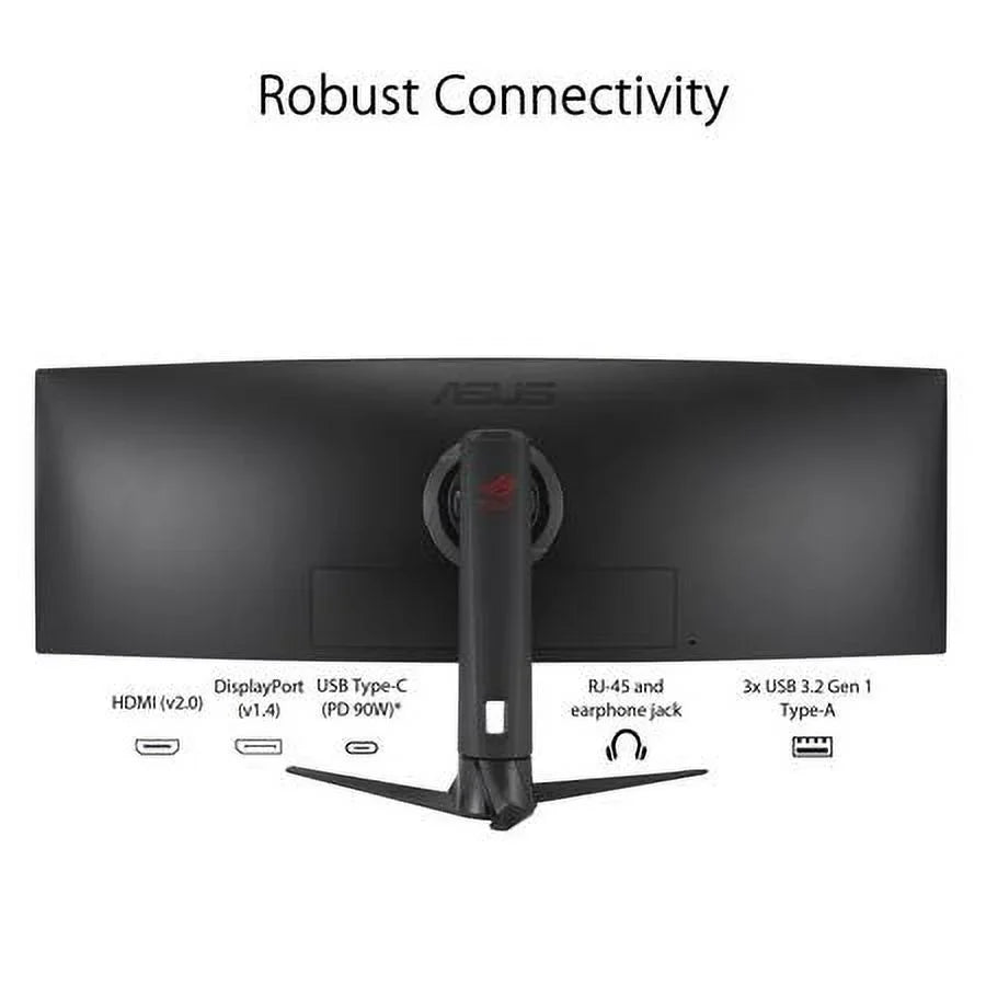 ASUS ROG Strix 49" Ultra-wide Curved HDR Gaming Monitor (XG49WCR) - Dual QHD 32:9 (5120 x 1440), 165Hz, Extreme Low Motion Blur Sync, USB-C, RJ45, DisplayHDR400, 90% DCI-P3, Dual Input KVM Switch