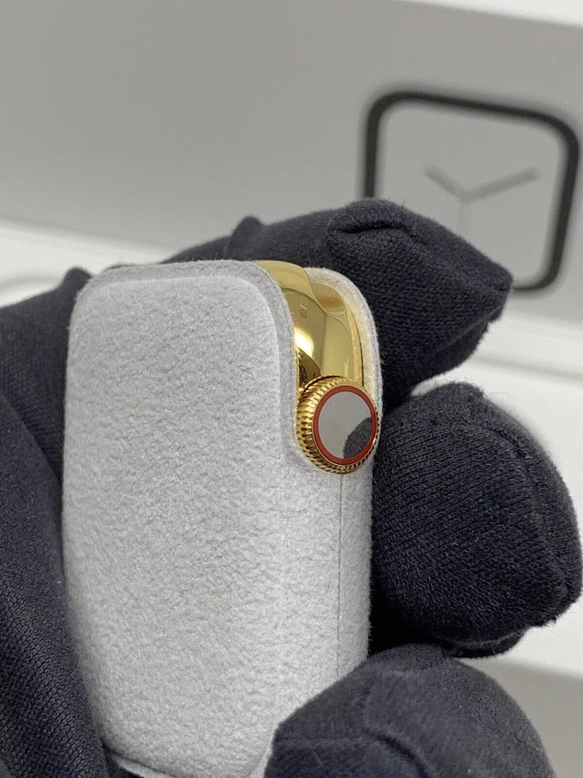 24K Gold Plated 44MM iWatch SERIES 5 Gold Link Band Diamond Rhinestones LTE